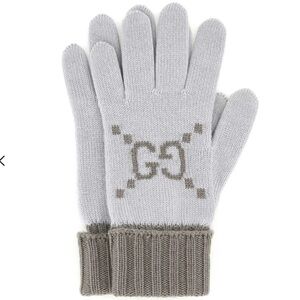 NWT Gucci GG Jacquard 100% Cashmere Gloves Size Medium